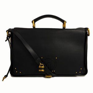 Chloe Aurore Black Leather Satchel Bag